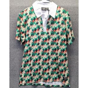 WeSC Unisex Short Sleeve Rugby Polo Shirt Tropical Abstract Size M/L